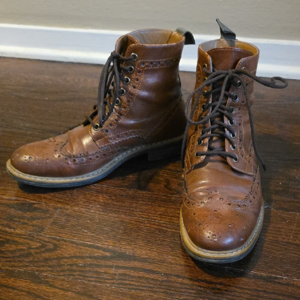 Steve Madden Brown Leather Combat Boots